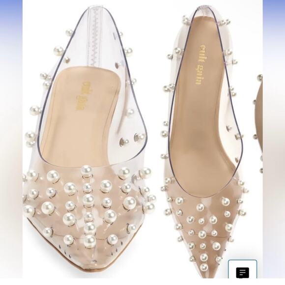Cult Gaia Roxy Clear Pearl-Embellished Women's Shoes